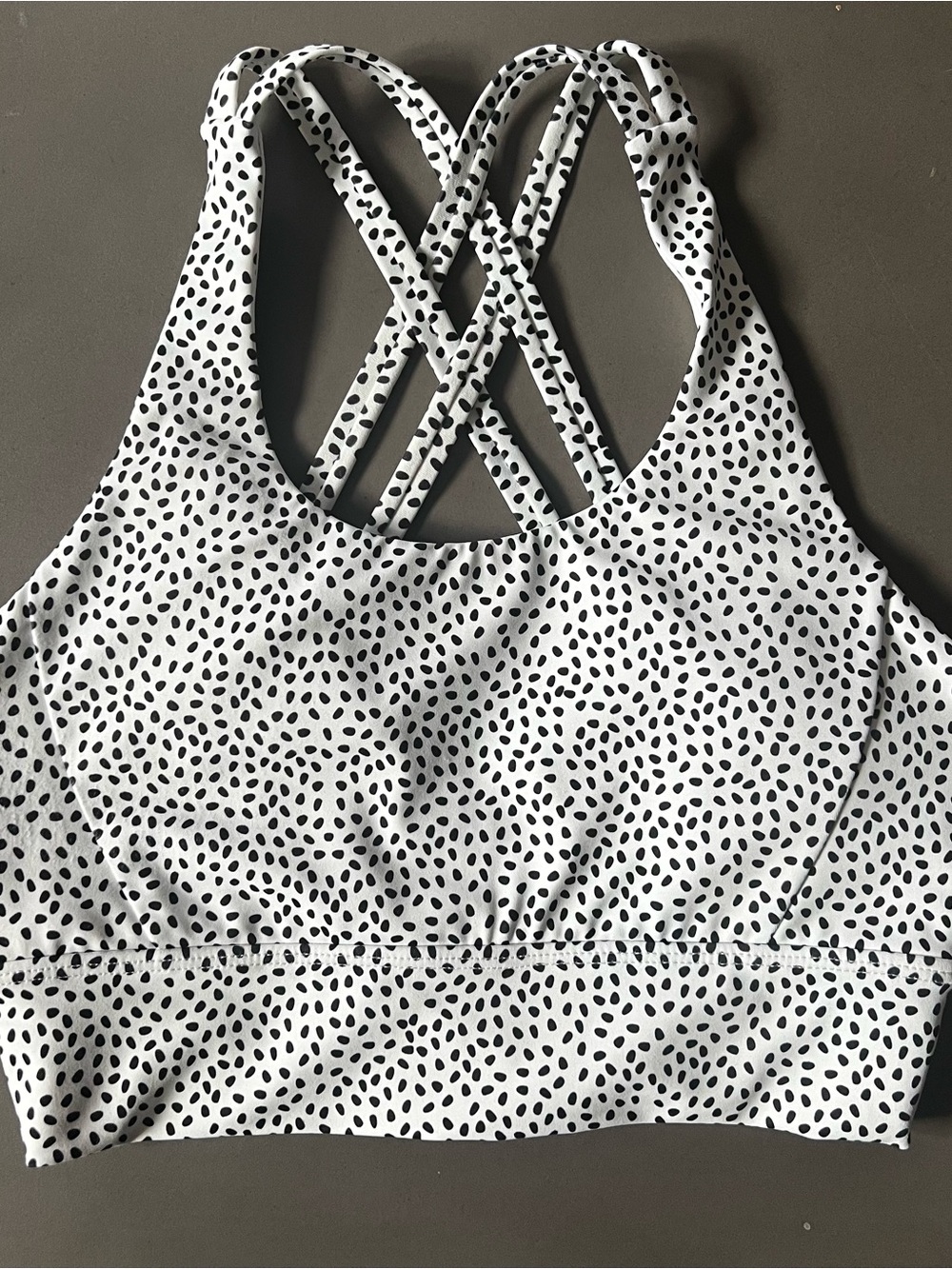 BuffBunny White with Black Polka Dot Sports Bra Sz S